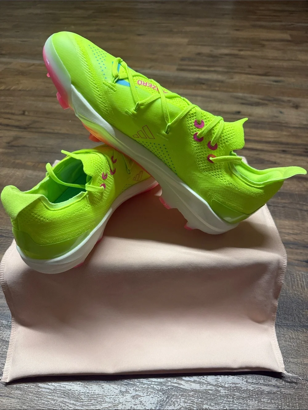 adidas Adizero Electric+ 2.0 Lime/Pink TPU Baseball Cleas